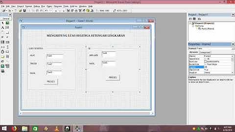 UNCP, TUTORIAL VISUAL BASIC NOVIA RASDIN 1501402153TENTANG MENGHITUNG LUAS SEGITIGA SETENGAH LINGKAR