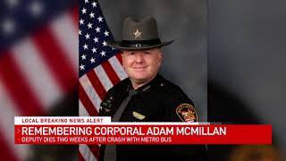 Hamilton County Sheriff's Office Cpl. Adam McMillan dies from injuries in crash