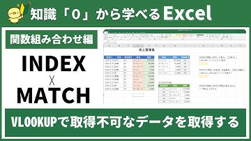【０から学べるExcel】INDEX関数☓MATCH関数　VLOOKUPで取得不可なデータを取得する！