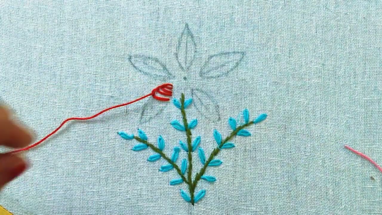 Easy Embroidery Design || Simple Embroidery Flower Design || #embroidery