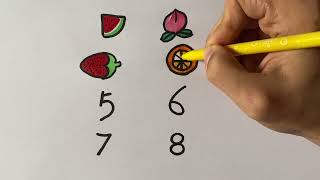 Sayılardan Meyve Çizimi Çok Kolay Çocuk Çizimi | Fruit Drawings From Numbers