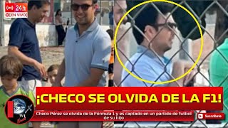 Checo Pérez se olvida de la Fórmula 1 y es captado en un partido de futbol de su hijo