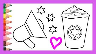 How to Draw Coffee Mug & Toys Coloring Pages: Art for Kids