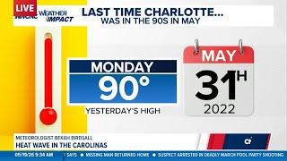 Charlotte heat wave gives way to storm chances by end of week