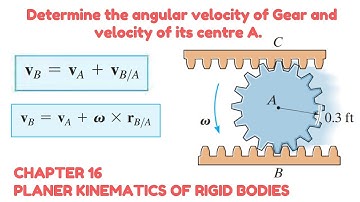 Determine angular velocity of Gear & velocity of its centre (Relative Velocity) - Engineers Academy