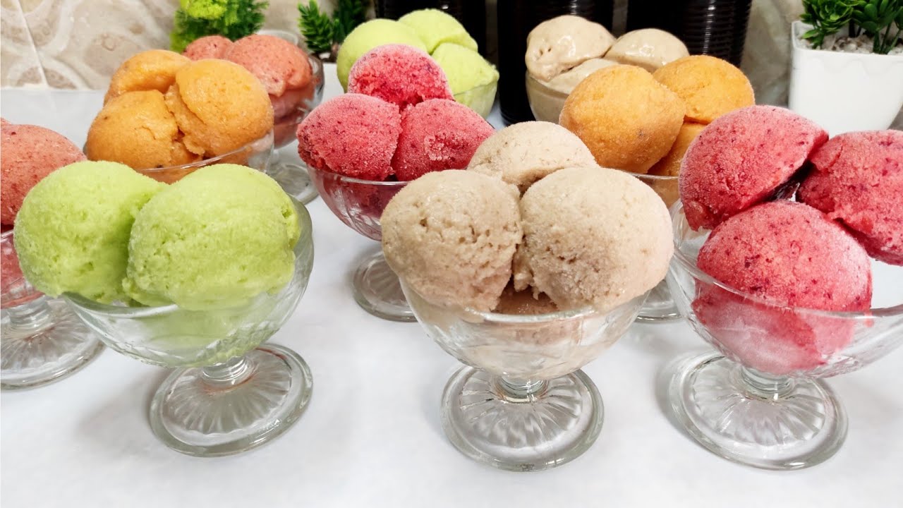 ݣلاص بالفواكه طبيعي بدون ملونات أو نكهات بثلات مكونات فقط راااائع وسهل التحضير 🍨