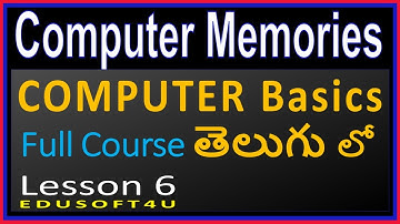 Types of Memories & Memory Measurement-Computer Basics Total course in Telugu-Lesson 6