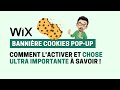 🍪 Créer une bannière cookies pop-up facilement avec Wix | Bandeau RGPD Loi Protection Données CNIL