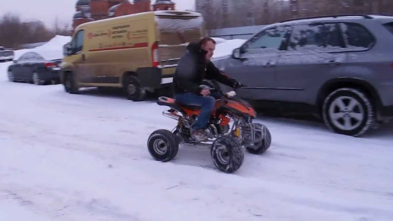 Детский квадроцикл Sym Fuxin Wolf 50 в снегу