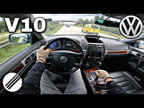 VW TOUAREG 5.0 V10 TDI TOP SPEED DRIVE ON GERMAN AUTOBAHN 🏎