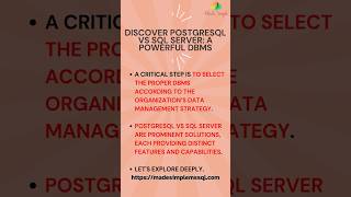PostgreSQL VS SQL Server #sql #postgresql #sqlserver | Made Simple MSSQL