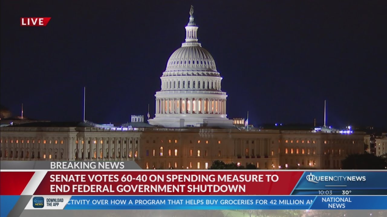 Senate passes bill 60-40 to end government shutdown - YouTube