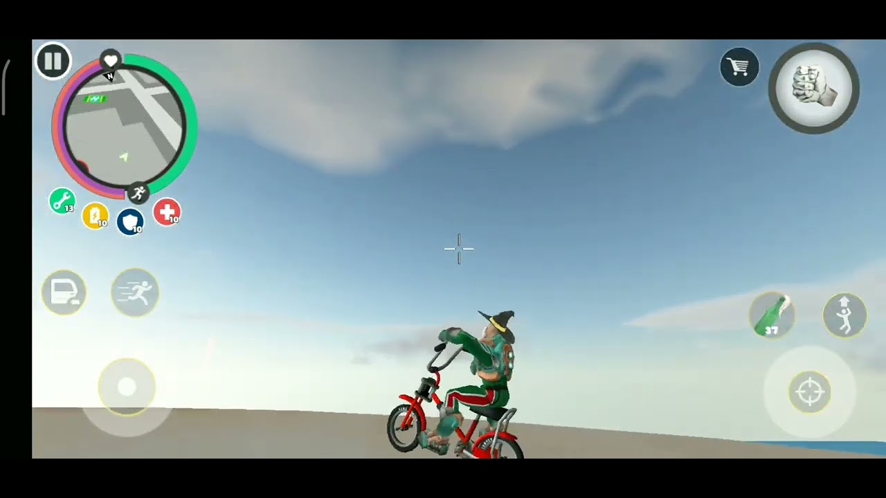 😱 Rope hero vice town safety landing💪 in bike and cycle landing 