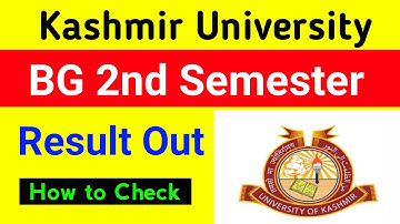 Kashmir University BG 2nd Semester Result | How to Check