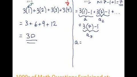 Arithmetic Series - Sigma Notation #1-2