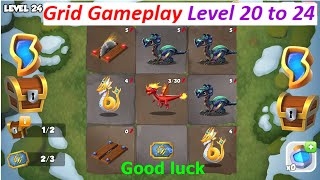 Level 20 to 24 Tyrant Grid Game play-Dragon Mania legends | First Tyrant Light Event | DML