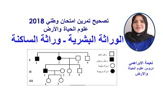 تصحيح تمرين امتحان وطني 2018 علوم الحياة والأرض:الوراثة البشرية ـ وراثة الساكنة: حليل ممرض سائد -SVT