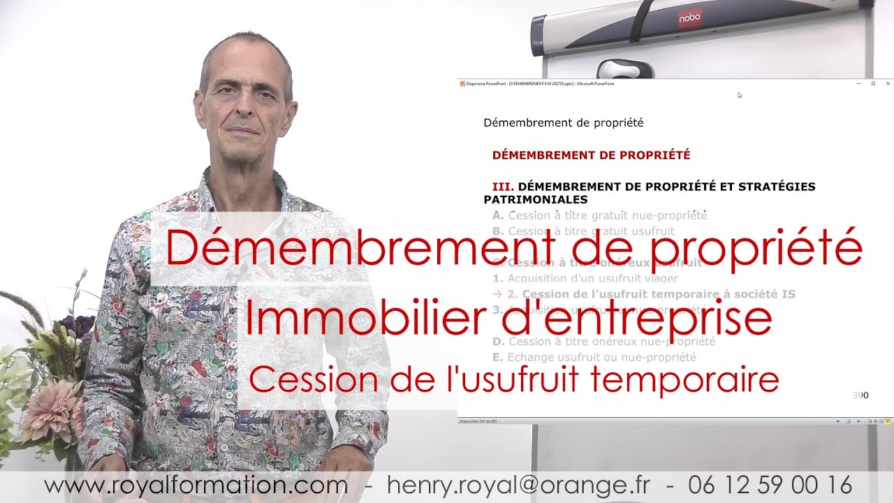Divorce Et Achat Immobilier Attention Danger Immobilier d'entreprise et cession usufruit temporaire. Exemple