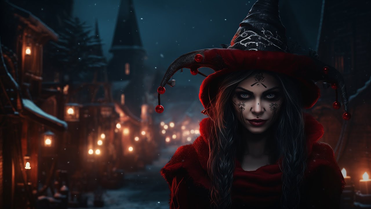 🖤 Gothic Christmas Ambience with Music & Wind Sounds | Evil Elf Village