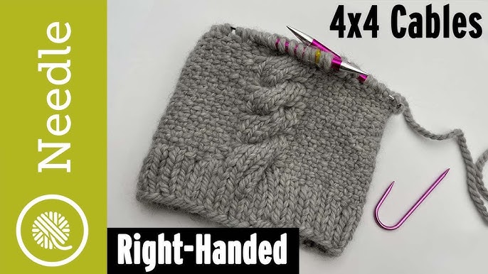 Cable 4 Front (C4F) without a Cable Needle (No CN) - How to Knit