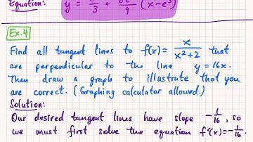 Unit #3 Review... (Sec. 3.3/etc.) Find tangent lines perpendicular to a given line