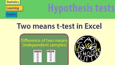 Two means t-test in Excel - Statistics Help