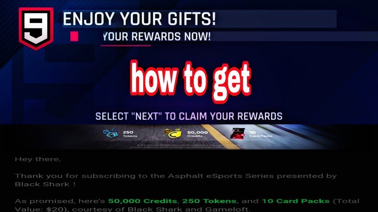 Asphalt 9 - how to get rewards from black shark 