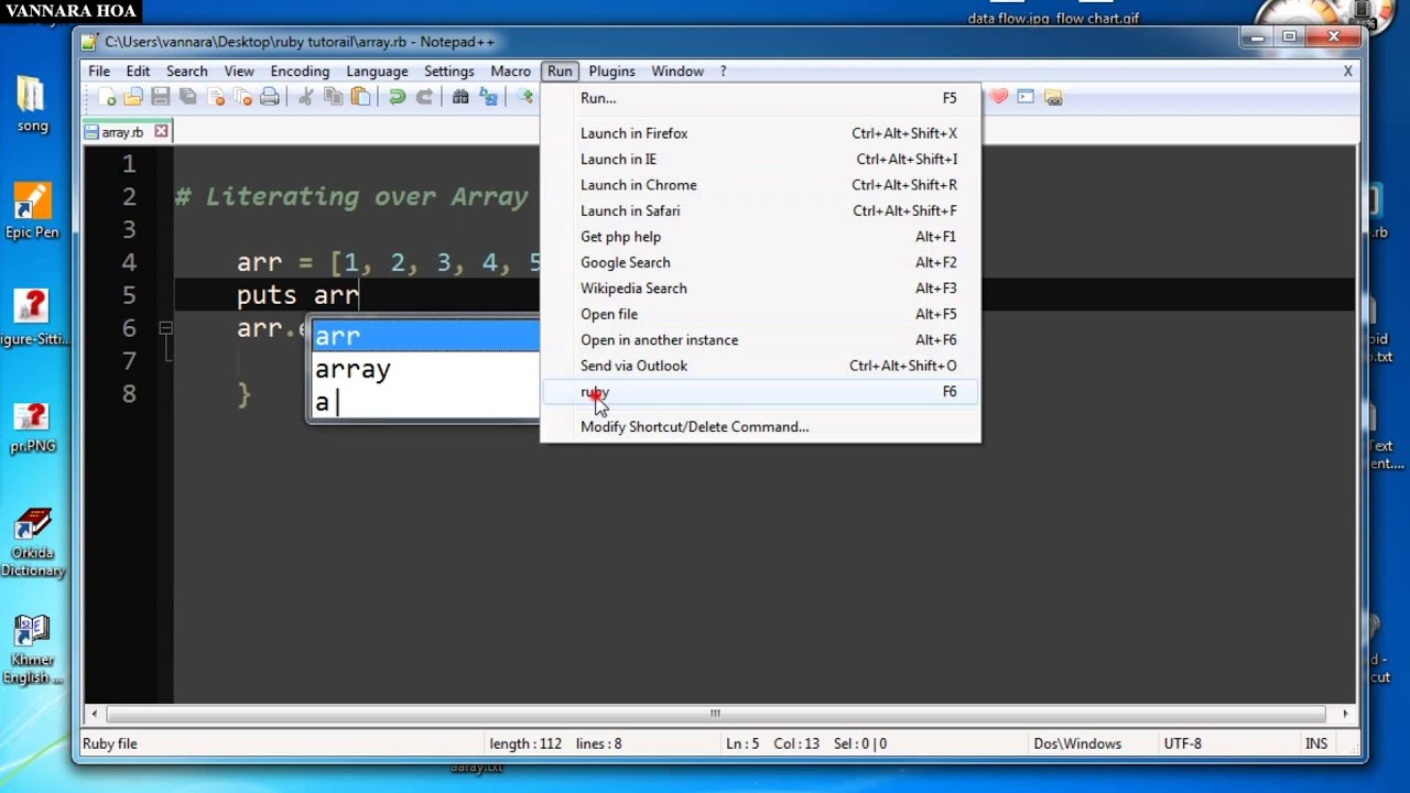 Ruby Literating Over Array Speak Khmer - YouTube