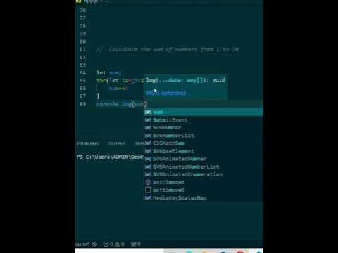 Calculate the sum of numbers from 1 to 10 || #javascript #webdesign#js ...