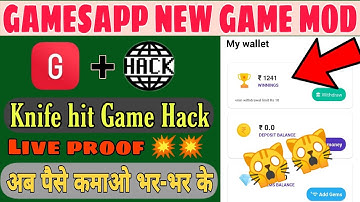 Gamesapp New Game hack trick🔥 || Knife it Game Hack with unlimited trick || Gamesapp Mod Apk