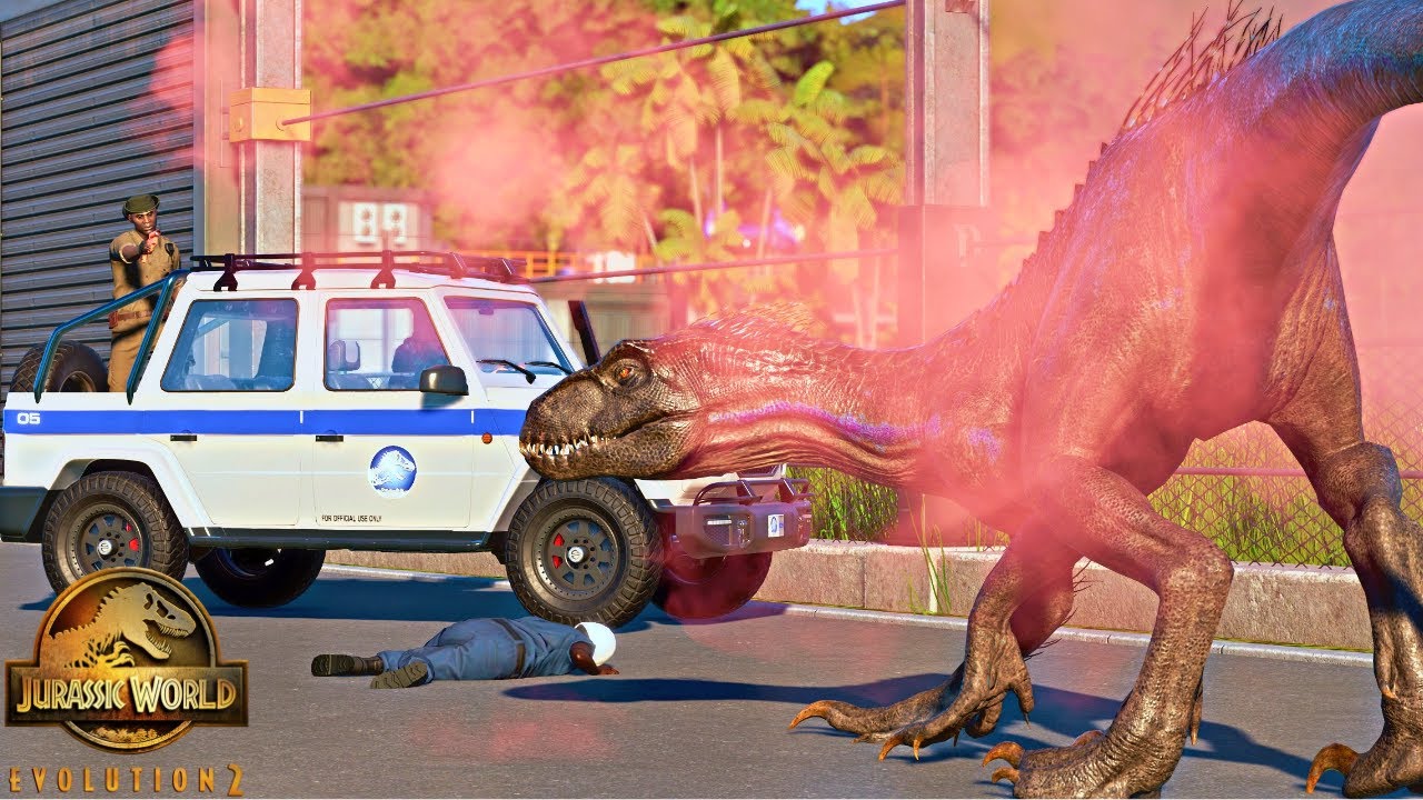 Carnotaurus vs Indoraptor Dinosaurs Fight! & Human Hunting | Jurassic World Evolution 2 🦖