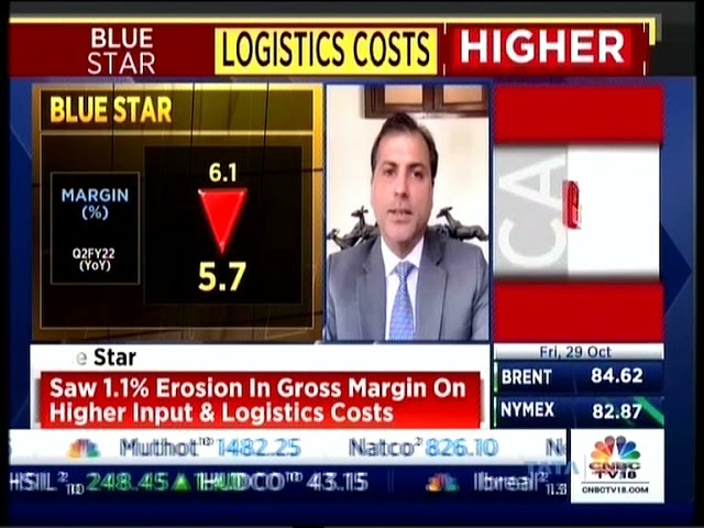 Vir Advani, Vice Chairman & MD, Blue Star – CNBC TV 18 – Q2FY22 Financial Results