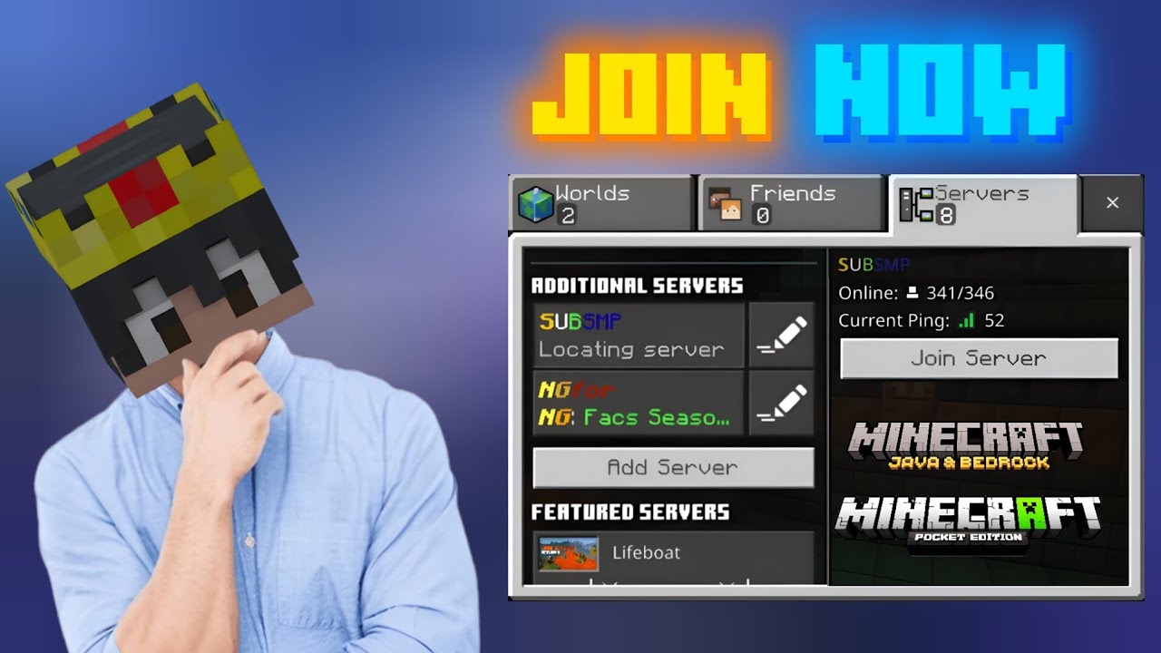 i can't join minecraft servers - java edition support... join my server Minecraft Java edition and pocket edition #sub_smp - YouTube