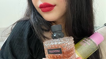 ASMR Perfume collection | soft talking, very tingly tapping and scratching #asmr #satisfying 