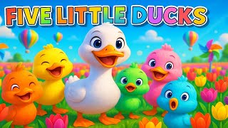 Five Little Ducks | Splash Dance Counting Song for Kids (3D Nursery Rhyme)