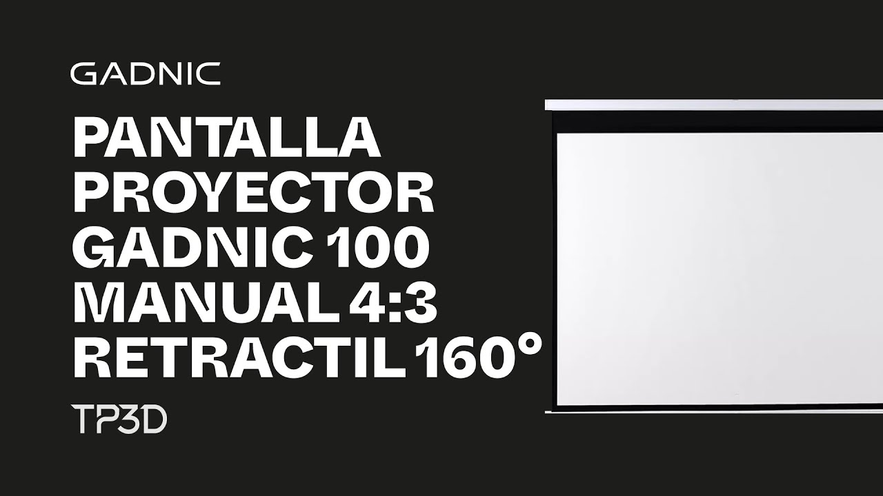 Pantalla Proyector Gadnic 100 Manual 4:3 Retractil 160° - YouTube