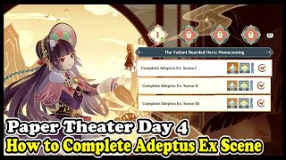 Genshin Impact Paper Theater Day 4 Event Guide | Adeptus Ex Scene I, II, III Puzzle Solutions