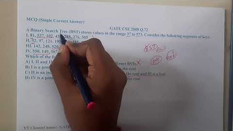 GATE CSE 2008 Q 72 || Trees ||Data Structure || GATE Insights Version: CSE