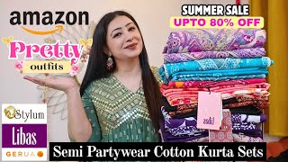 Amazon 8+✨ Summer Kurti & Kurta Set Haul✨ Pretty Kurta Sets ✨ New Cotton, Silk Office Wear Suit Set 