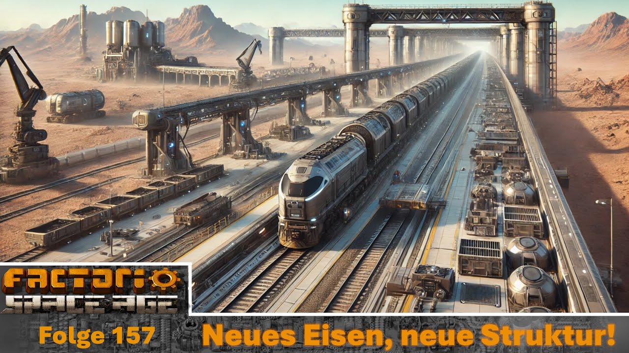 ⚙️ Neues XXL-Eisenfeld – Patch-Update mit Zügen & Bahnhof | FACTORIO SPACE AGE - 157 - 