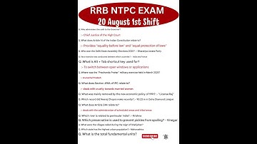 RRB NTPC Exam Analysis 2025 | RRB NTPC 20 August 1st Shift Question Paper | Today RRB NTPC EXAM