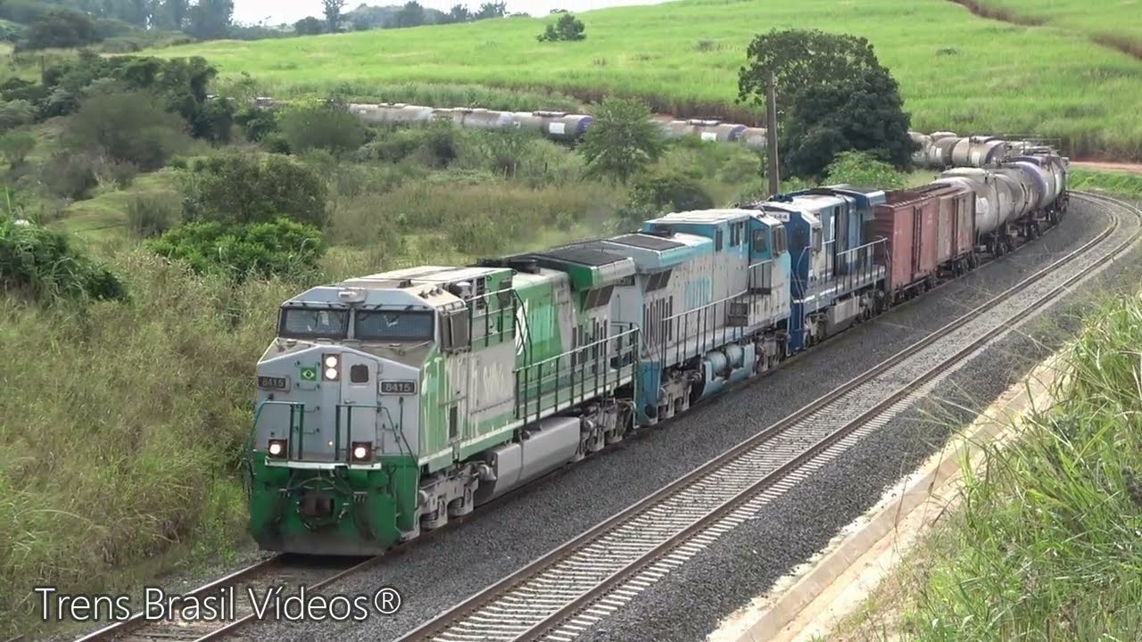 🇧🇷TREM TANQUEIRO DA RUMO  |  combustíveis - petróleo   |  86 Vagões Tanque  |  Limeira - SP.