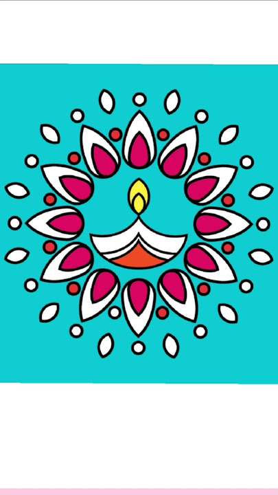 Diwali best diva rangoli designs colour full 🪔#shorts