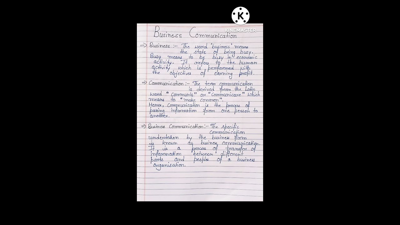 Business Communication Meaning Of And