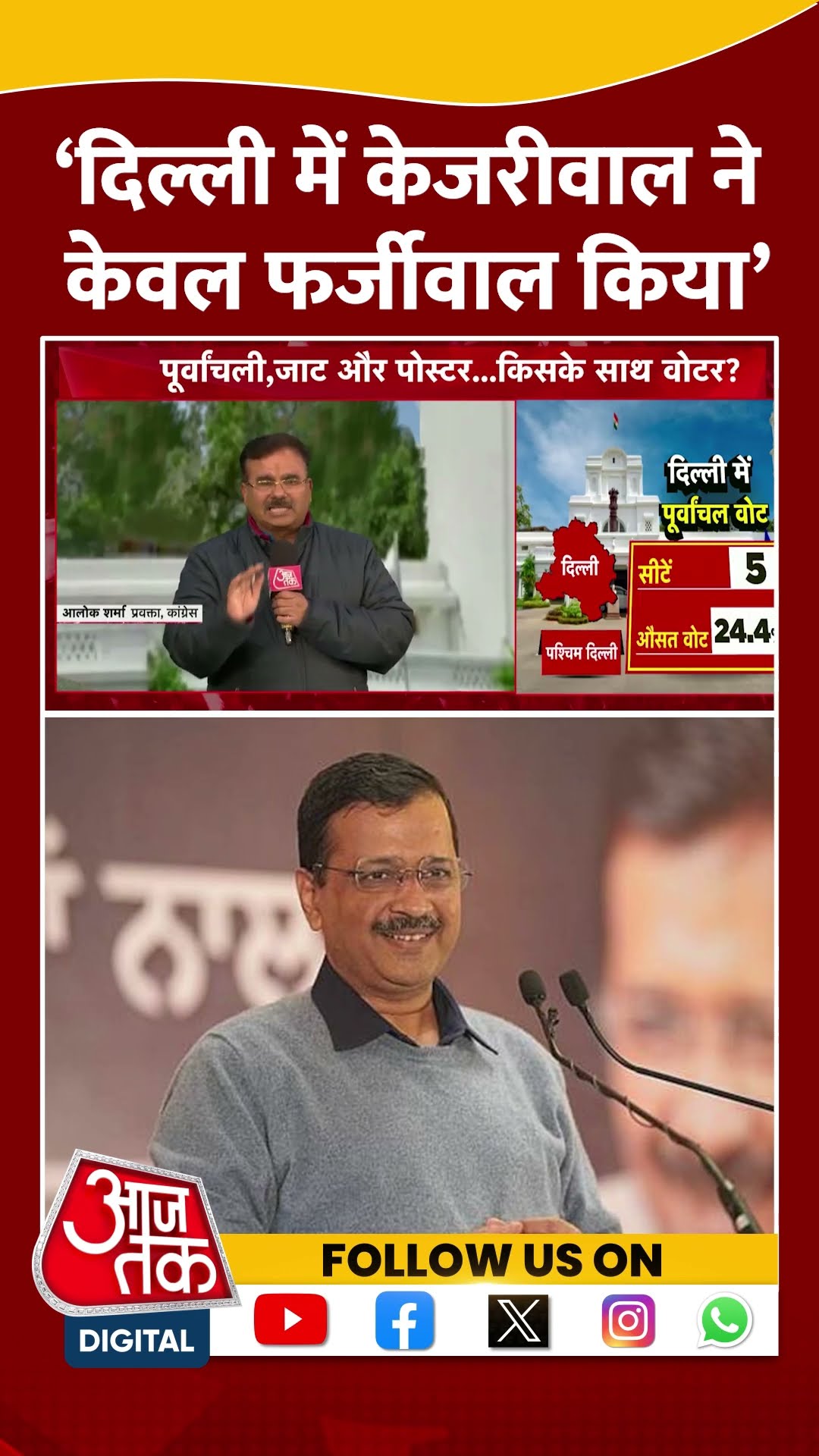 Delhi में Kejriwal ने केवल फर्जीवाल किया: Alok Sharma #delhielection2025 #bjpvsaap #shortsvideo