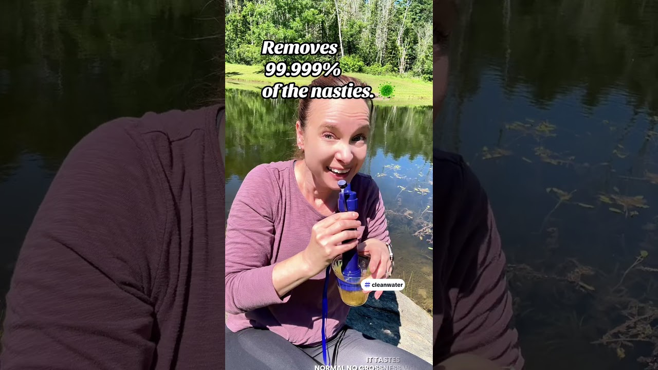 Смотрите, как я пью эту грязную воду 🤢 Персональный фильтр для воды с трубочкой от Membrane Solut...