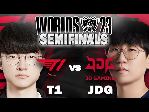 Worlds 2023 Knockout Stage Semifinals vs. JDG Game ended 3-1 POS: Faker ⚔️  T1 caption: 마지막 남은 결승전 티켓을 쟁취했습니다!🫡 - Last ticket to Finals is…