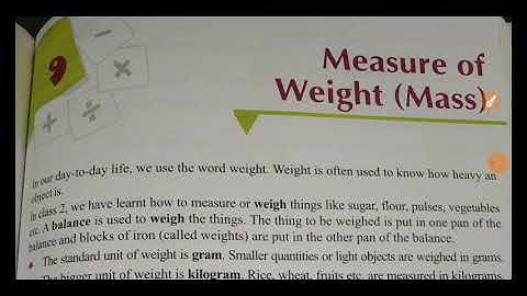 #Ncert Class 3 Mathematics | Chapter 9 Measure of Weight (Mass) Exercise 9.1 | Icse class 3