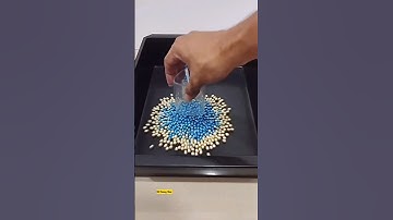 Blue & Yellow Pearls Drop From Different Glasses. #shorts #asmr #pearl #satisfying #beads #oddly