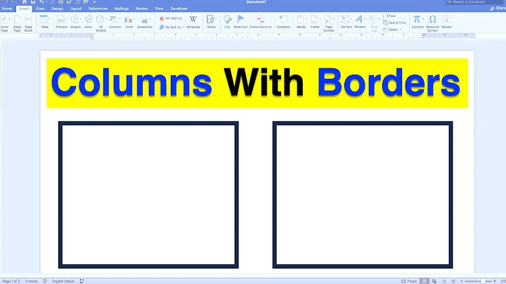 How To Make Two Columns With Borders In Word